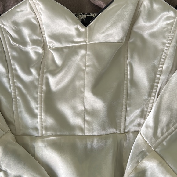 Milly of New York Genevieve Cream Black Lace Illusion Mini Slip Dress - 6 - Picture 12 of 16